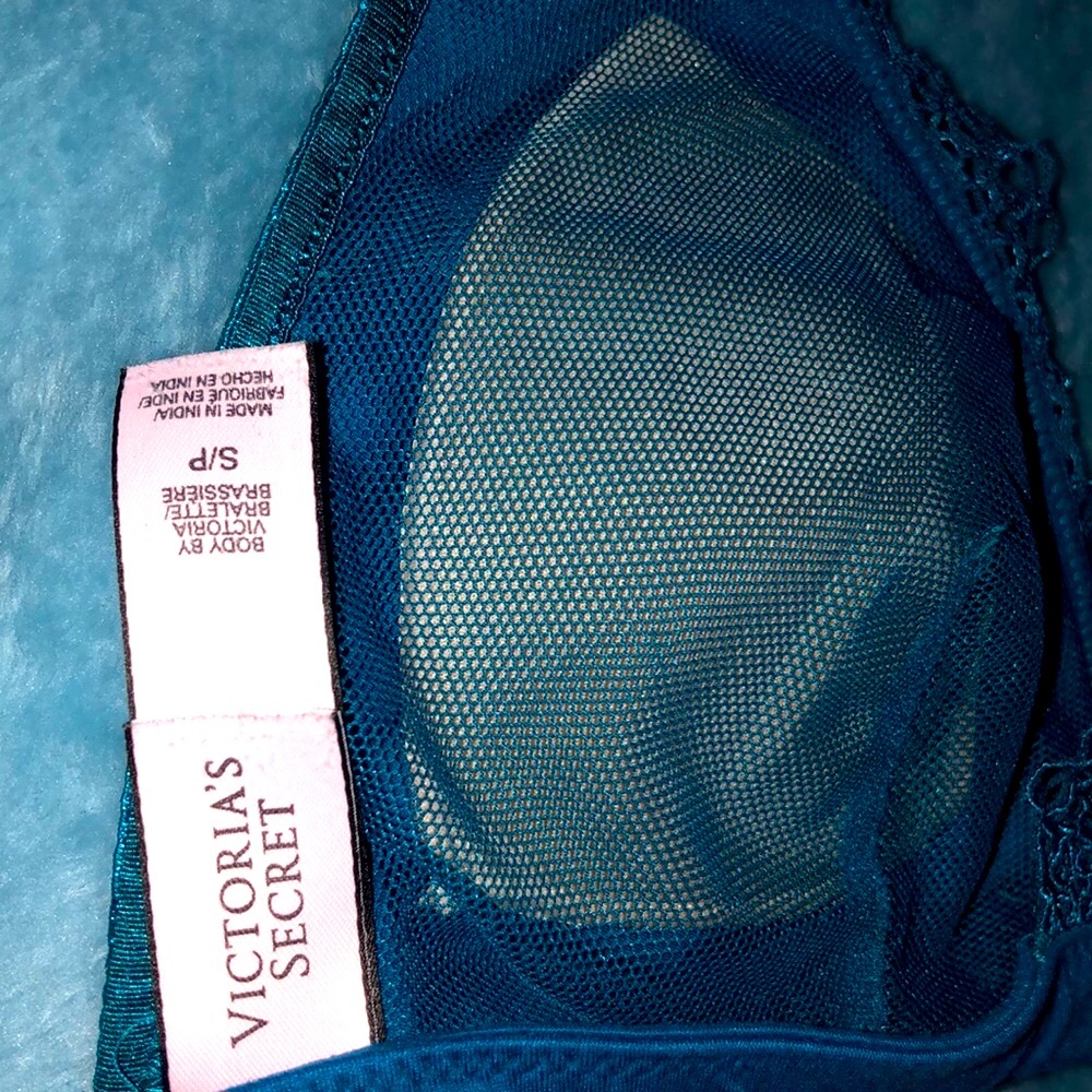 Victoria secret lace bralette bra teal romantic lingerie intimates - Picture 6 of 8